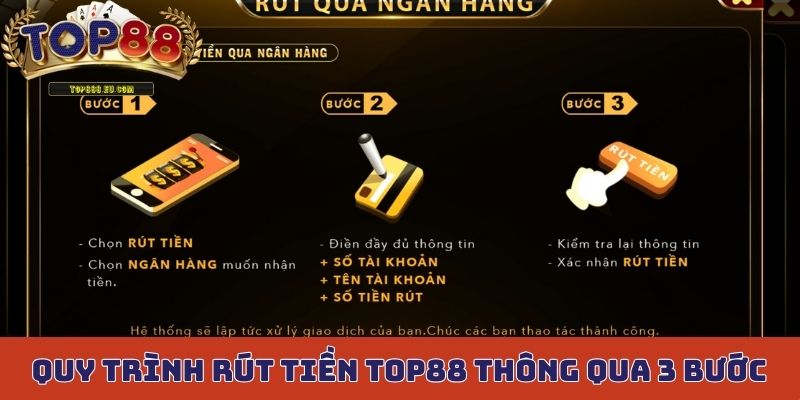 Quy trình rút tiền Top88 thông qua 3 bước